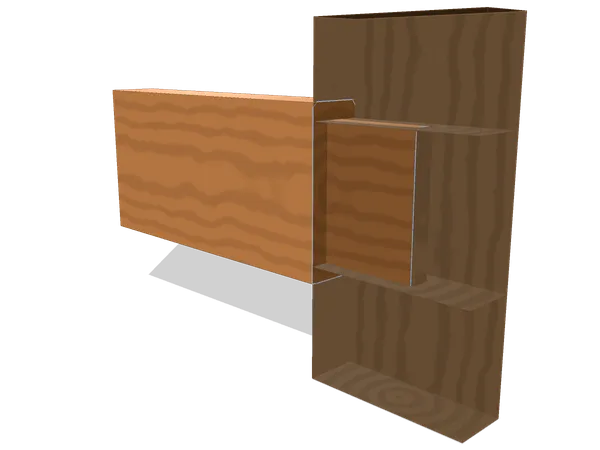 Mortise and tenon joint, assembled