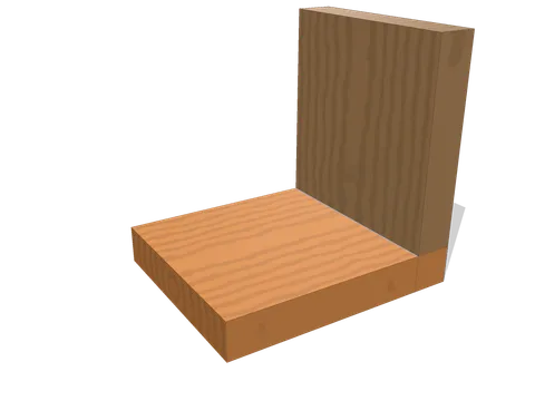The finished dovetail corner seated, tails and pins flush at the outside face.